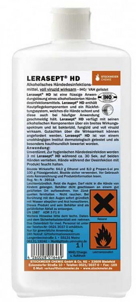 Lerasept® HD Handdesinfektionsmittel, 3 x 12 Liter-Flaschen