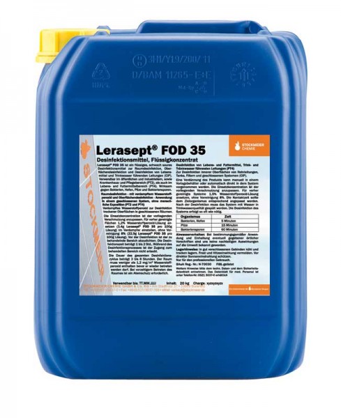 Lerasept® FOD 35, für Gerät ST-83, zur Raum- und Oberflächendesinfektion, 4 x 20 kg Kanister