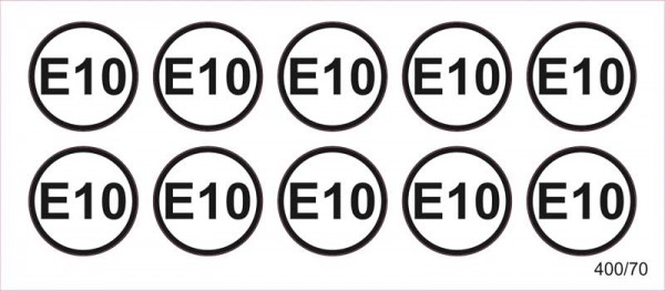 E10 - Aufkleber für Zapfpistolen (Ø 26 mm)