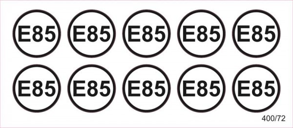 E85 - Aufkleber für Zapfpistolen (Ø 26 mm)
