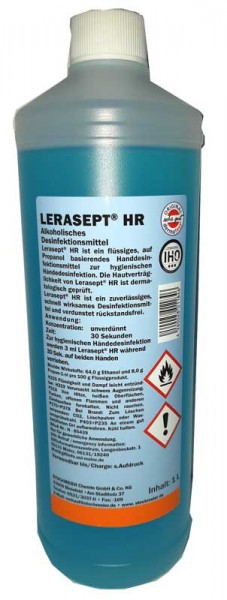 Lerasept® HR Handdesinfektionsmittel, blau, 40 x 12 Flaschen á 1 Liter
