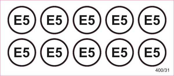 E5 - Aufkleber für Zapfpistolen (Ø 13 mm)